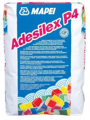 Клей Adesilex P4 Быстросхватывающийся цементный для беспустотной укладки керамической плитки и натурального камня (25 кг)