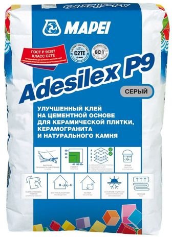 Клей Adesilex P9 Цементный для керамической плитки, серый (25 кг)