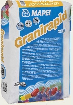 Клей Granirapid Компонент A Быстросхватывающийся двухкомпонентный для керамической плитки, природного и искусственного камня, серый (25 кг)