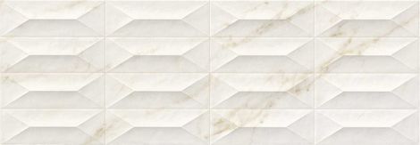 Плитка Marbleplay Ivory Struttura Gem 3D Rett 30x90