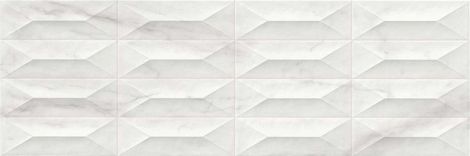 Плитка Marbleplay White Struttura Gem 3D Rett 30x90