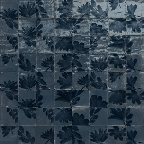 Керамогранит Rice Blu Decoro Blossom Lux 15x15