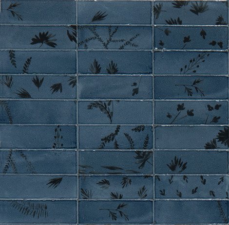 Керамогранит Rice Blu Decoro Leaf Lux 5x15