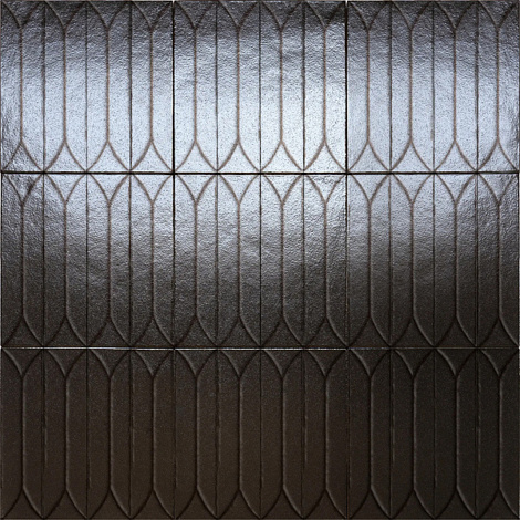 Керамогранит Terramater Struttura 3d Losanga Carbone Lux 9,1x37,5
