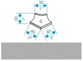 Угол Gamma Ksztaltka C szara mat 3x4