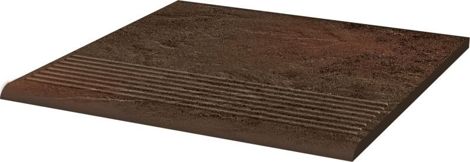 Ступень Semir Brown рефленая простая структурная 30x30 фото 1