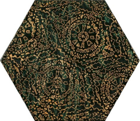 Декор Urban Colours Green Inserto Szklane Heksagon A (стекло) 17,1x19,8