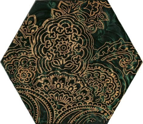 Декор Urban Colours Green Inserto Szklane Heksagon B (стекло) 17,1x19,8
