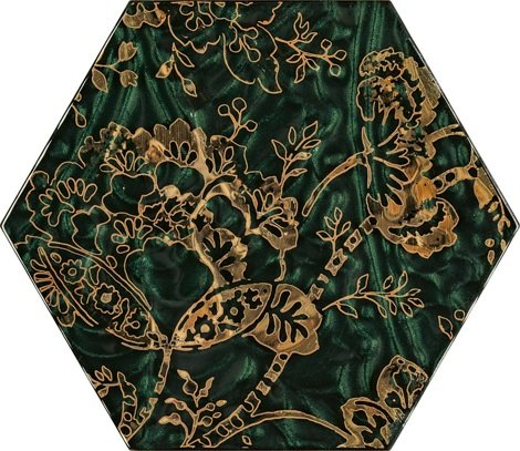 Декор Urban Colours Green Inserto Szklane Heksagon C (стекло) 17,1x19,8