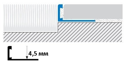 Декоративный профиль Trimec TR45 Aluminium Silver (Алюминиевое серебро) 0,45x270