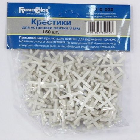 Крестики пластиковые для укладки плитки 3 мм (150 шт/уп)