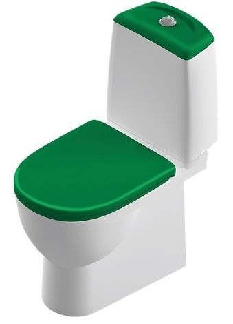 Sanita Luxe Best Color Green Унитаз-компакт, сиденье дюропласт плавное опускание, антивсплеск фото 1