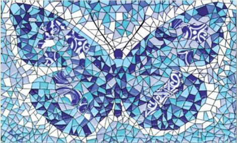 Декор Гауди Бабочка синий 20x33 фото 1