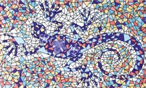 Декор Гауди Ящерица-2 многоцветный 20x33