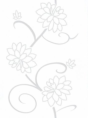 Плитка Куршевель белая цветы 33x44