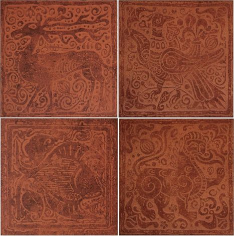 Плитка Родос коричневая декоративная 33x33
