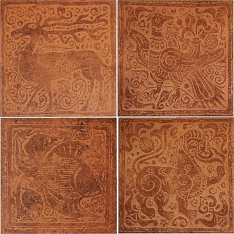 Плитка Родос персиковая декоративная 33x33