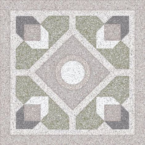 Плитка Супер гранит орнамент серая 44x44