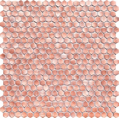 Мозаика Drops metal rose hex