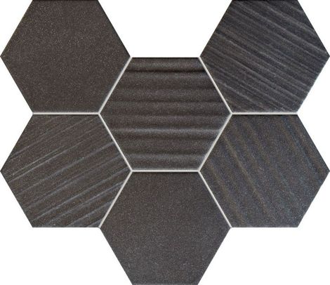Декор Horizon Мозаика hex black 22,1x28,9