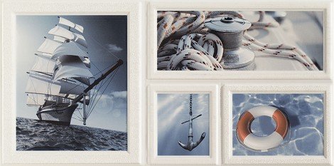 Декор Joy Wave niebieska 1 STR 22,3x44,8