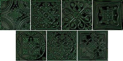 Декор Tinta green (микс из 7-ми рисунков) 14,8x14,8 фото 1