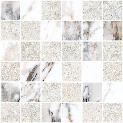 Мозаика Marble-Stone Белый Матовый-Лаппато Ректификат 5х5 фото 1