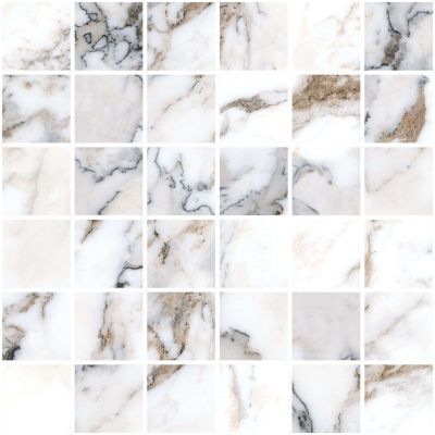 Мозаика Marble-X Бреча Капрайа Белый Лаппато Ректификат 5х5 фото 1