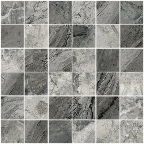Мозаика MarbleSet Иллюжн Темно-серый Лаппато 5x5