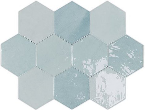 Плитка Zellige Hexa Aqua 10,8x12,4