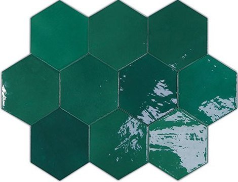 Плитка Zellige Hexa Emerald 10,8x12,4